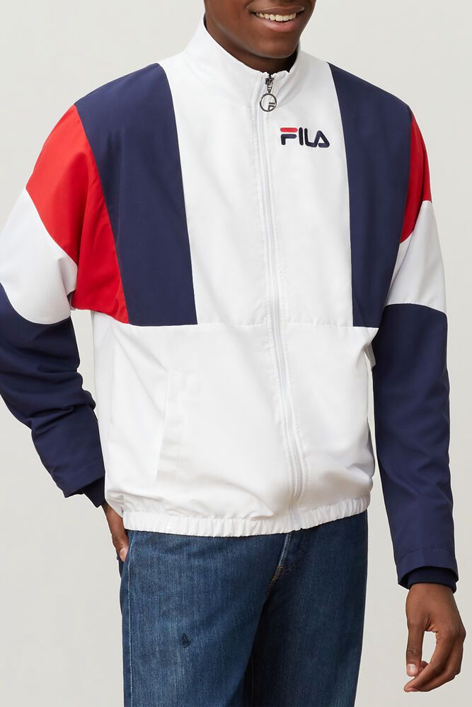 Fila Miesten Takki Hambly Wind Valkoinen/Laivastonsininen/Punainen - WZVL-31295